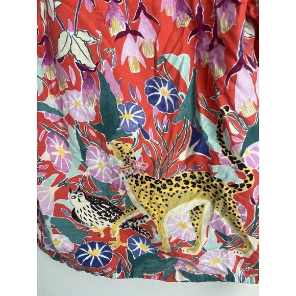 ANTHROPOLOGIE Lil Sire Cheetah Dreams Flannel Sleep Top Lounge Art Animal Medium - Picture 11 of 13